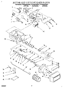MOTOR AND ICE CONTAINER Diagram and Parts List for 4YED25DQAB01  Whirlpool Refrigerator