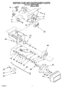 MOTOR AND ICE CONTAINER Diagram and Parts List for 3XART745GW02  Whirlpool Refrigerator