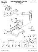 TOP AND CONSOLE PARTS Diagram and Parts List for YWED6400SW1  Whirlpool Dryer