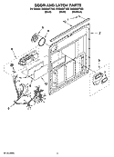DOOR AND LATCH PARTS Diagram and Parts List for GU2200XTSB3  Whirlpool Dishwasher