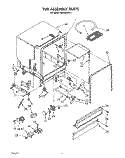 TUB ASSEMBLY Diagram and Parts List for DU5200XW1  Whirlpool Dishwasher