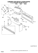 CABINET AND INSTALLATION PARTS Diagram and Parts List for MH2155XPT1  Whirlpool Microwave