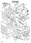 LINER PARTS Diagram and Parts List for 5VET3DTKLQ02  Whirlpool Refrigerator