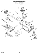 DISPENSER PARTS Diagram and Parts List for WFW8300SW0  Whirlpool Washer