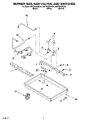 BURNER BOX, GAS VALVES, AND SWITCHES Diagram and Parts List for KGCT055GWH04  KitchenAid Cooktop