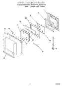 UPPER OVEN DOOR Diagram and Parts List for RBD305PDB11  Whirlpool Wall Oven
