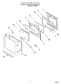 OVEN DOOR Diagram and Parts List for RMC275PDQ2  Whirlpool Microwave Oven Combo