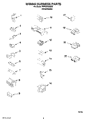 WIRING HARNESS PARTS Diagram and Parts List for 7MWE87680SM0  Whirlpool Washer