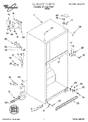 CABINET Diagram and Parts List for 3ET18GMXFW00  Whirlpool Refrigerator