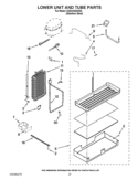 LOWER UNIT AND TUBE PARTS Diagram and Parts List for KSSC42QVS03  KitchenAid Refrigerator