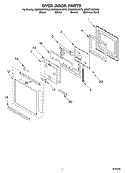 OVEN DOOR Diagram and Parts List for KEMC308KSS0  KitchenAid Microwave Oven Combo