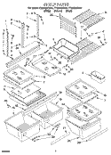 SHELF Diagram and Parts List for ET22DMXDN01  Whirlpool Refrigerator