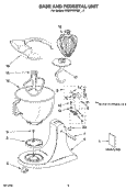 BASE AND PEDESTAL UNIT Diagram and Parts List for 5KSM150PSBAC4  KitchenAid Mixer