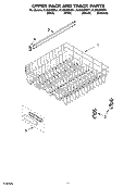 UPPER RACK AND TRACK PARTS Diagram and Parts List for KUDI02IRBT1  KitchenAid Dishwasher