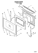DOOR PARTS, OPTIONAL PARTS Diagram and Parts List for IRE32300  Inglis Range