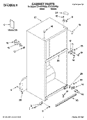 CABINET PARTS Diagram and Parts List for CT21GKXRT02  Crosley Refrigerator