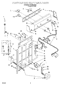 CONTROLS AND REAR PANEL Diagram and Parts List for SAWB600HQ0  Whirlpool Washer