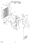 AIR FLOW Diagram and Parts List for 4YED25DQFN03  Whirlpool Refrigerator