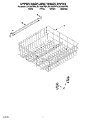 UPPER RACK AND TRACK PARTS Diagram and Parts List for DU1100XTPB1  Whirlpool Dishwasher