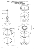 AGITATOR, BASKET AND TUB Diagram and Parts List for LBR5232EQ0  Whirlpool Washer