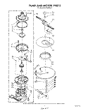 PUMP AND MOTOR Diagram and Parts List for DU7400XS0  Whirlpool Dishwasher