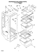 REFRIGERATOR LINER Diagram and Parts List for ED0GTKXKQ01  Whirlpool Refrigerator
