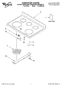 COOKTOP PARTS Diagram and Parts List for GR460LXLB0  Whirlpool Range