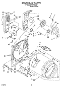 BULKHEAD PARTS Diagram and Parts List for CGDS563MQ1  Crosley Dryer