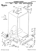 CABINET PARTS Diagram and Parts List for ED2HBEXTQ01  Whirlpool Refrigerator