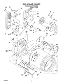 BULKHEAD PARTS Diagram and Parts List for 7MLGC9545JQ4  Whirlpool Dryer