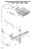 UPPER DISHRACK AND WATER FEED PARTS Diagram and Parts List for DUL200PKB1  Whirlpool Dishwasher