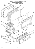 DOOR AND BROILER Diagram and Parts List for FLP320AW0  Roper Range