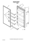 DOOR PARTS Diagram and Parts List for EV181FZTQ11  Whirlpool Freezer