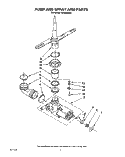 PUMP AND SPRAY ARM Diagram and Parts List for TUD2000W3  Whirlpool Dishwasher