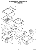 REFRIGERATOR SHELF PARTS Diagram and Parts List for 6GD2SHGXSS00  Whirlpool Refrigerator