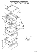 REFRIGERATOR SHELF PARTS Diagram and Parts List for GC1SHAXMB00  Whirlpool Refrigerator
