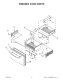 FREEZER DOOR PARTS Diagram and Parts List for 7WF736SDAM10  Whirlpool Refrigerator