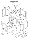 CHASSIS PARTS Diagram and Parts List for GR445LXMS0  Whirlpool Range