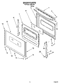 DOOR PARTS, OPTIONAL PARTS Diagram and Parts List for IRE31300  Inglis Range