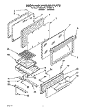 DOOR AND BROILER Diagram and Parts List for FGP325YW1  Roper Range