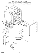 TUB AND FRAME PARTS Diagram and Parts List for DUL300XTKQ0  Whirlpool Dishwasher