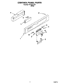 CONTROL PANEL PARTS Diagram and Parts List for GU640XTLQ0  Whirlpool Dishwasher