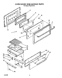 OVEN DOOR AND BROILER Diagram and Parts List for SF330PEWW2  Whirlpool Range