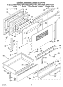 DOOR AND DRAWER Diagram and Parts List for KERC607HWW6  KitchenAid Range