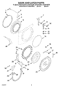 DOOR AND LATCH PARTS Diagram and Parts List for GHW9250MQ0  Whirlpool Washer