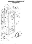 REFRIGERATOR LINER PARTS Diagram and Parts List for KSRB22FTBX00  KitchenAid Refrigerator