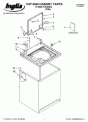 TOP AND CABINET PARTS Diagram and Parts List for ITW4300SQ2  Inglis Washer