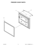FREEZER DOOR PARTS Diagram and Parts List for 5GX0FHTXAF01  Whirlpool Refrigerator