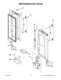 REFRIGERATOR DOOR Diagram and Parts List for GX2FHDXVY010  Whirlpool Refrigerator