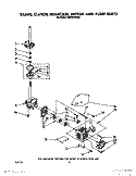 BRAKE, CLUTCH, GEARCASE, MOTOR AND PUMP Diagram and Parts List for CA2751XWW0  Whirlpool Washer